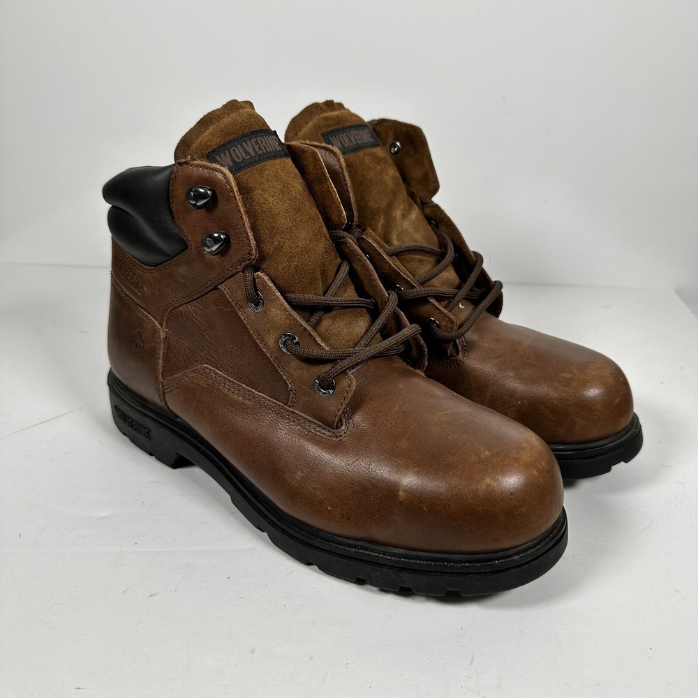 Wolverine Men's Waterproof Work Boots Size 11.5EW Steel Toe Brown Leather W08165
